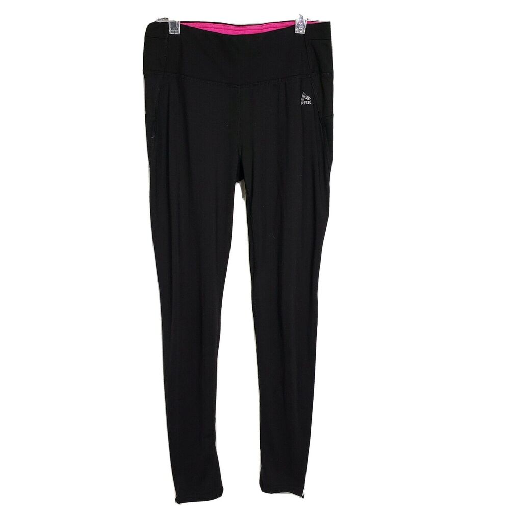 RBX Performance Womens Small Pants Leggings Black Reflective Zip Ankle Pocket